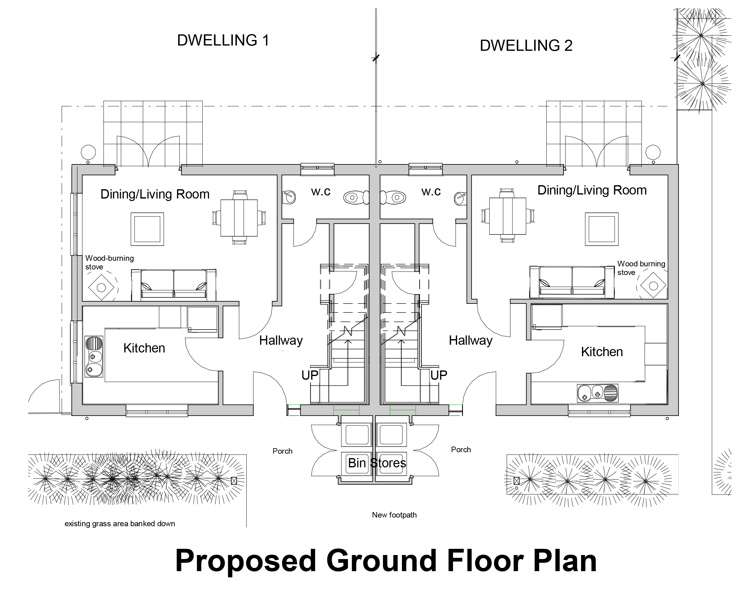 Lot: 92 - DEVELOPMENT SITE WITH CONSENT FOR A PAIR OF SEMI-DETACHED HOUSES - 